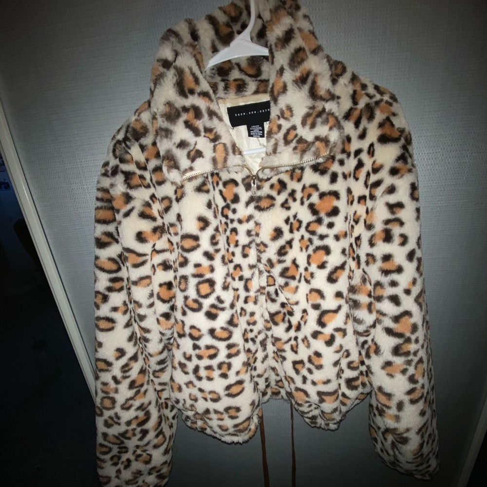 Furry cheetah jacket